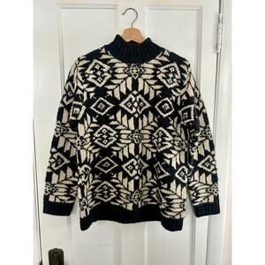Vintage Ralph Lauren Hand Knit 100% Worsted Wool Fair Isle Sweater Size Medium
